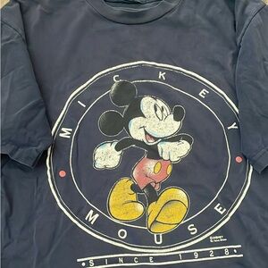 Disney Navy Mickey Mouse Tee with Yellow & Red Accents
